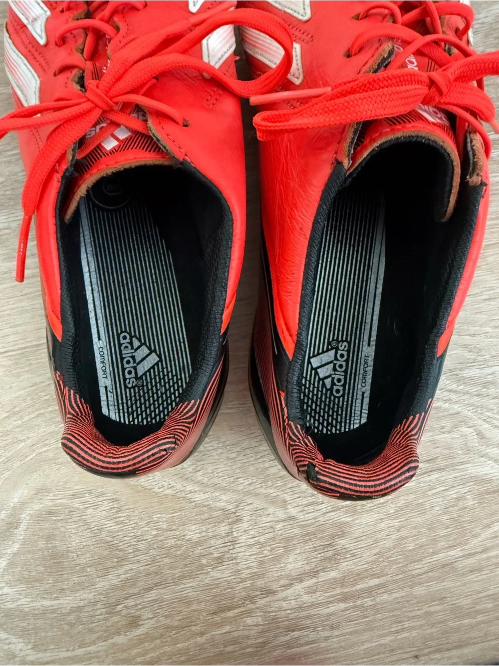 Adidas Adizero F50 Rare Leather FG Cleats Infrared, White, Black in Size 8 Men’s